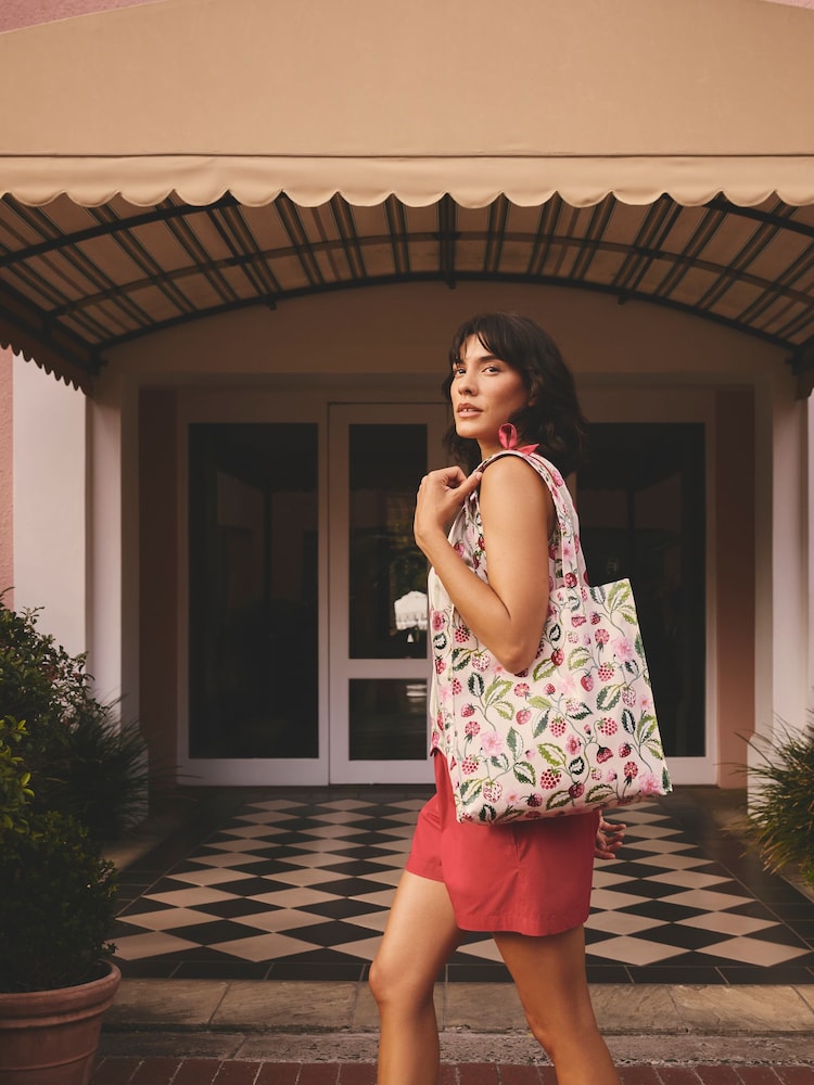Cath Kidston Ecru Raspberry Garden Print Large Book Bag - Image 4 of 4