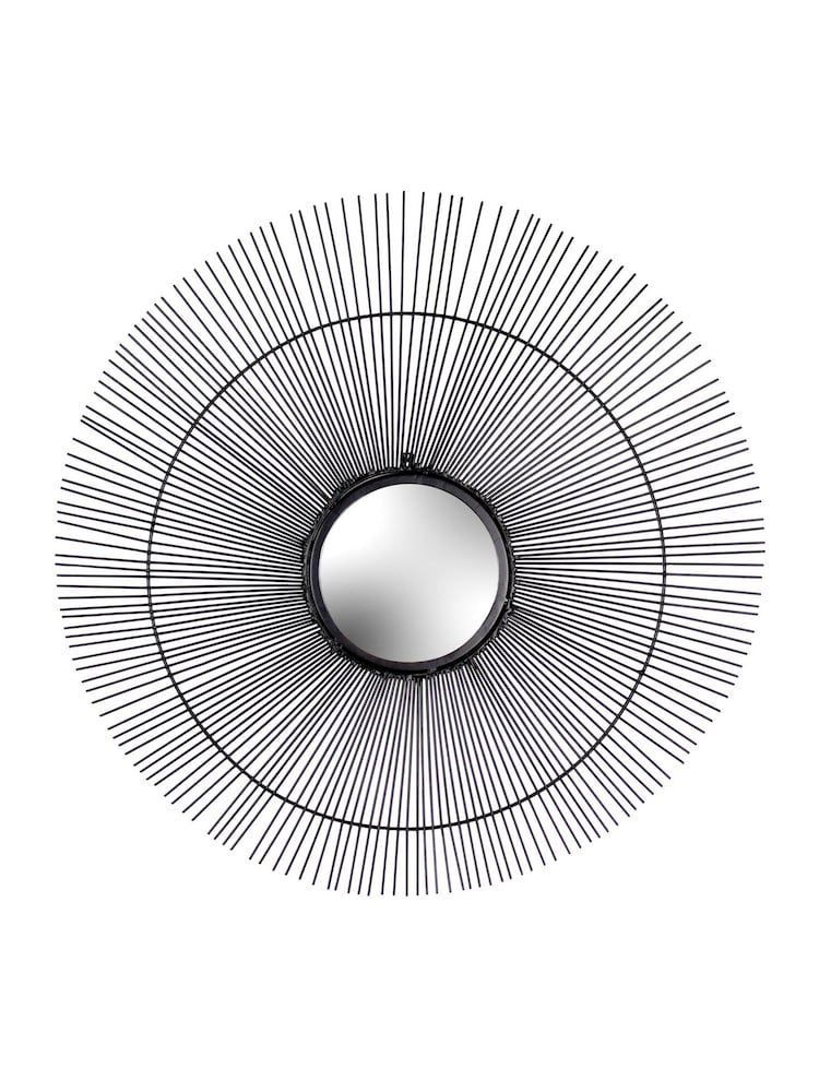 Paoletti Black Wire Wall Mirror - Image 2 of 4 Paoletti Black Wire Wall Mirror - Image 2 of 4