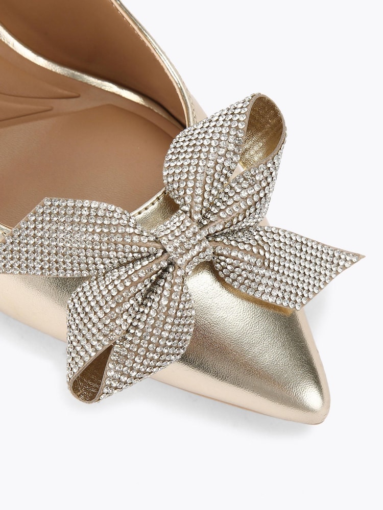 KG Kurt Geiger Gold Bow Gem Shoes - Image 4 of 4 KG Kurt Geiger Gold Bow Gem Shoes - Image 4 of 4