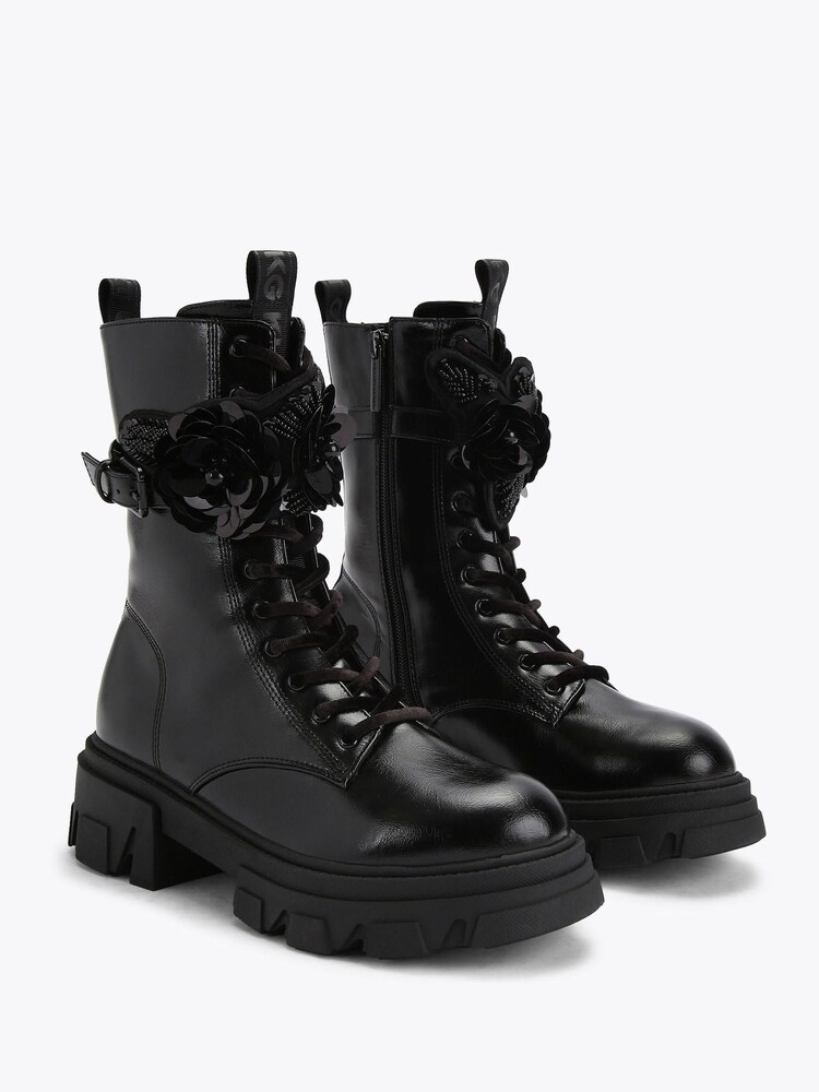 KG Kurt Geiger Black Trekker Cuff Boots - Image 4 of 4 KG Kurt Geiger Black Trekker Cuff Boots - Image 4 of 4