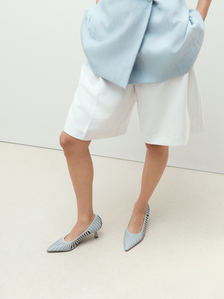 Chocolate Brown Forever Comfort® Striped Cutout Court Heels - Image 1 of 10 Chocolate Brown Forever Comfort® Striped Cutout Court Heels - Image 1 of 10