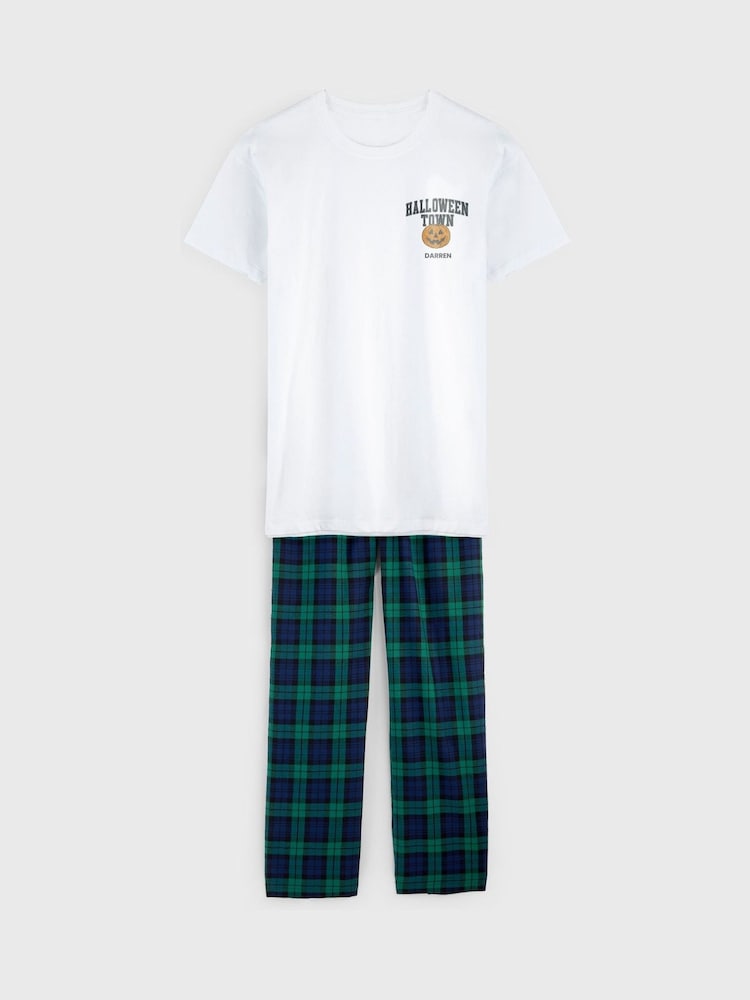 Personalised Sl Pumpkin Halloween Pyjamas By Stitchstyle - Image 1 of 6