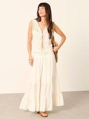 FatFace Becky Ivory Embroidered Waistcoat - Image 4 of 7