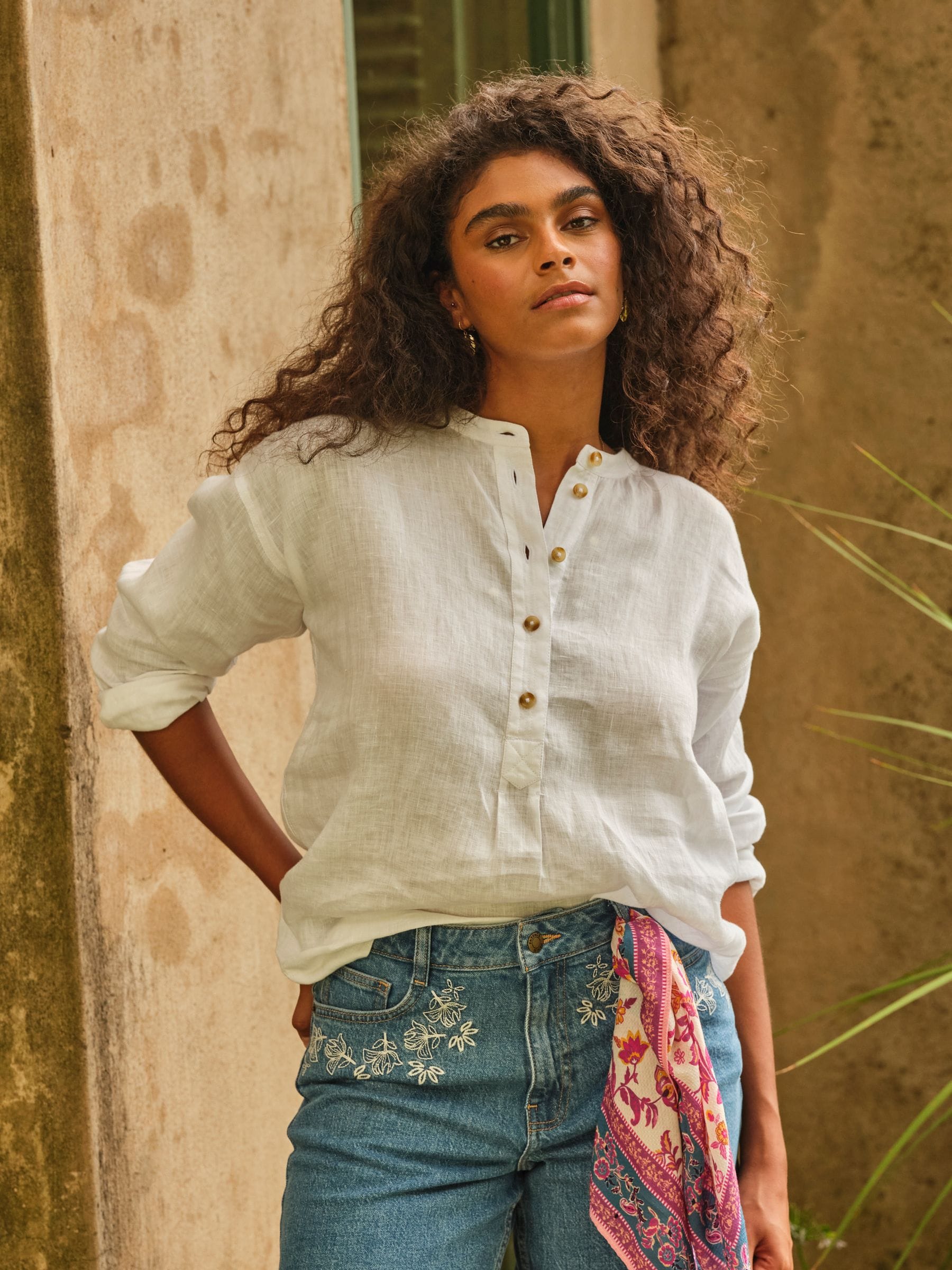 Buy FatFace Julia White Linen Popover from Next Turkey