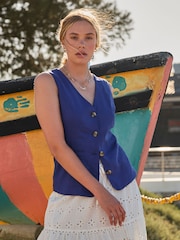 FatFace Indie Cobalt Blue Waistcoat - Image 1 of 8