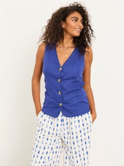 FatFace Indie Cobalt Blue Waistcoat - Image 3 of 8