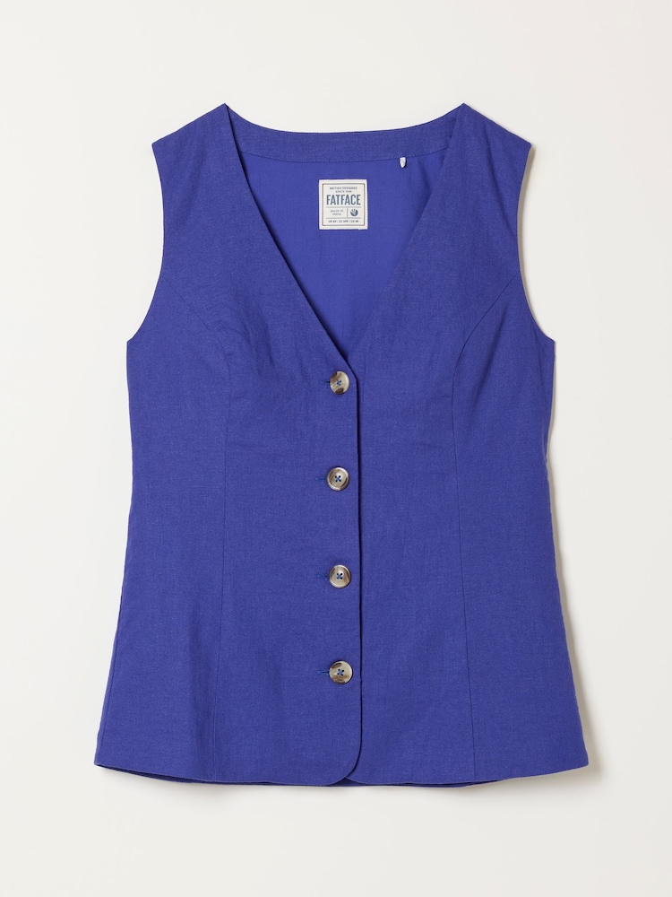 FatFace Indie Cobalt Blue Waistcoat - Image 8 of 8