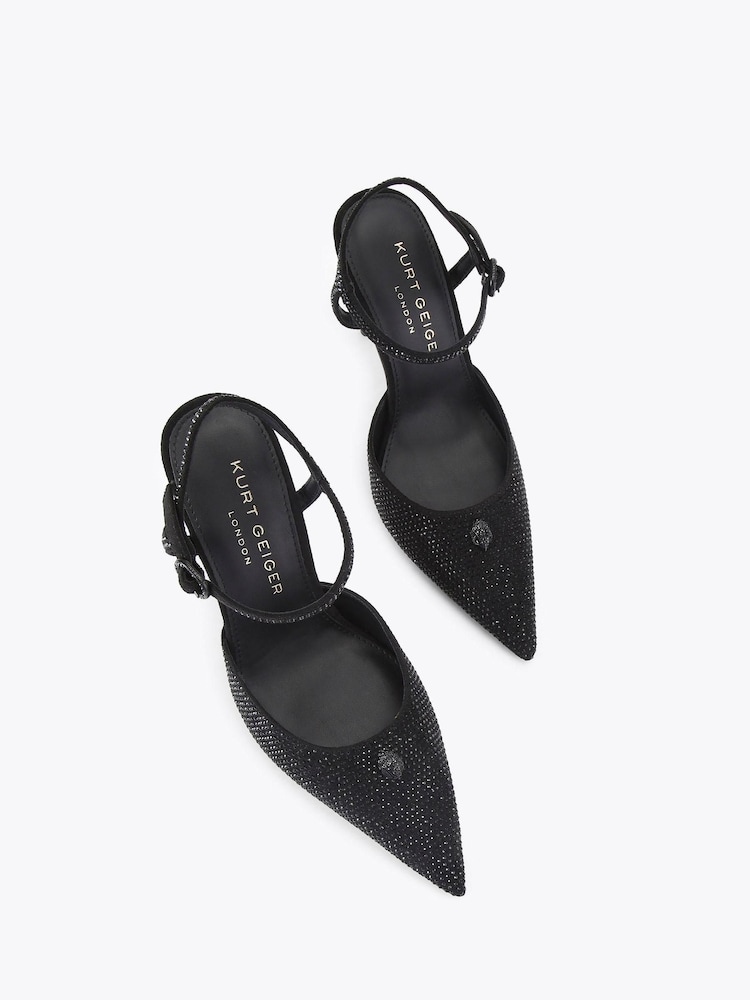 Kurt Geiger London Blue Eagle Point Ankle Strap Shoes - Image 2 of 4 Kurt Geiger London Blue Eagle Point Ankle Strap Shoes - Image 2 of 4