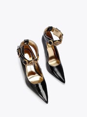 Kurt Geiger London Mansion Ankle Strap Court Black Shoes - Image 3 of 4