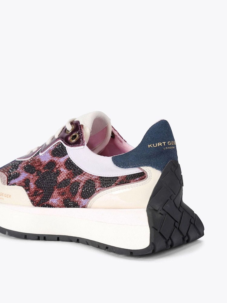 Kurt Geiger London Purple Nylon Quilt Trainers - Image 4 of 4