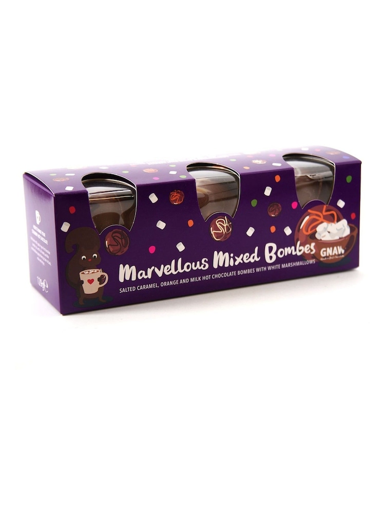 Gnaw Marvellous Mixed Hot Chocolate Bombe Gift Set - Image 1 of 4 Gnaw Marvellous Mixed Hot Chocolate Bombe Gift Set - Image 1 of 4