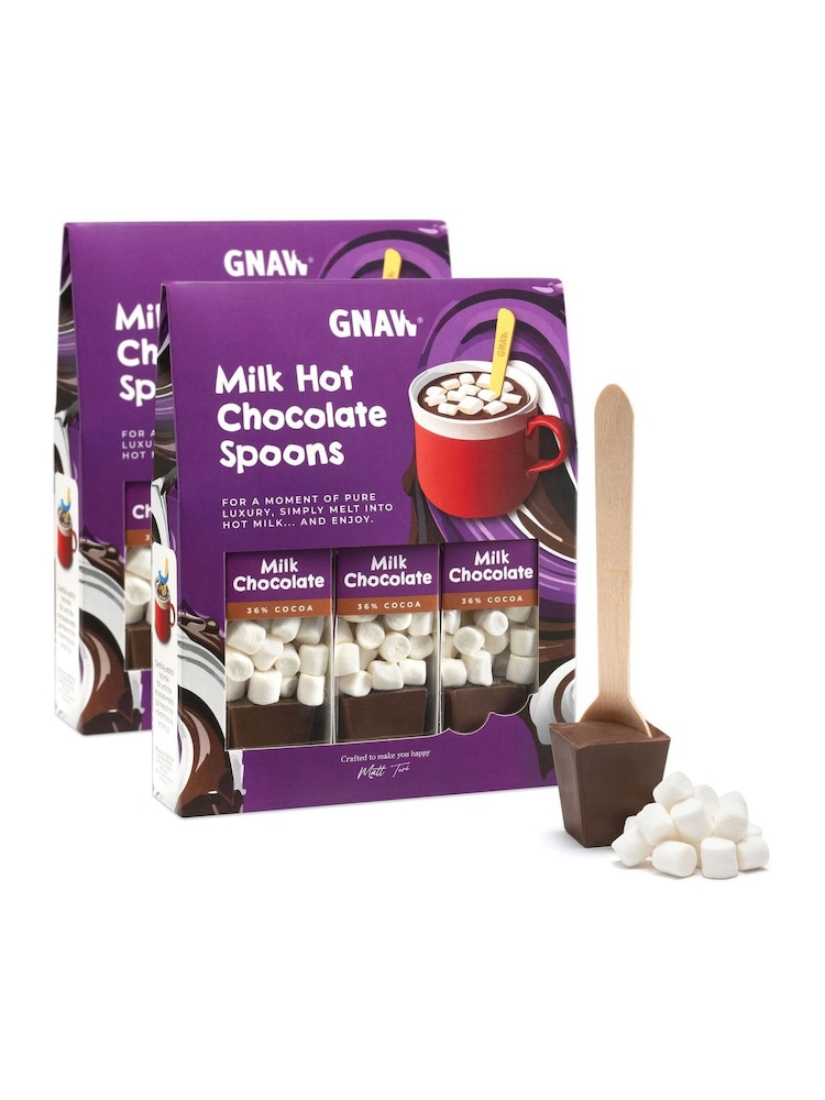 Gnaw Milk Chocolate Hot Choc Spoon Duo Gift Set - Image 1 of 3 Gnaw Milk Chocolate Hot Choc Spoon Duo Gift Set - Image 1 of 3