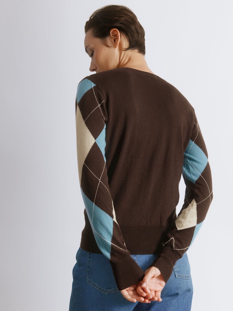 Albaray Blue Argyll Jumper - Image 2 of 4 Albaray Blue Argyll Jumper - Image 2 of 4