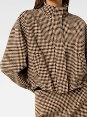 Forever New Brown Kaia Check Cropped Jacket - Image 3 of 5