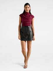 Forever New Purple Leenah High Neck Crepe Top - Image 1 of 5