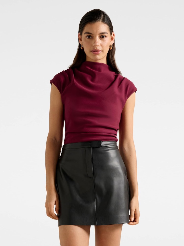 Forever New Purple Leenah High Neck Crepe Top - Image 2 of 5 Forever New Purple Leenah High Neck Crepe Top - Image 2 of 5