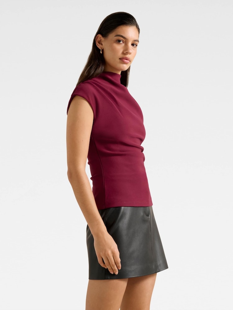 Forever New Purple Leenah High Neck Crepe Top - Image 5 of 5 Forever New Purple Leenah High Neck Crepe Top - Image 5 of 5