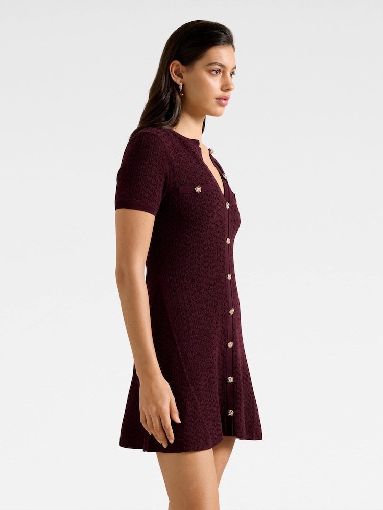 Forever New Purple Rosa Stitch Interest Knitted Mini Dress - Image 5 of 5 Forever New Purple Rosa Stitch Interest Knitted Mini Dress - Image 5 of 5