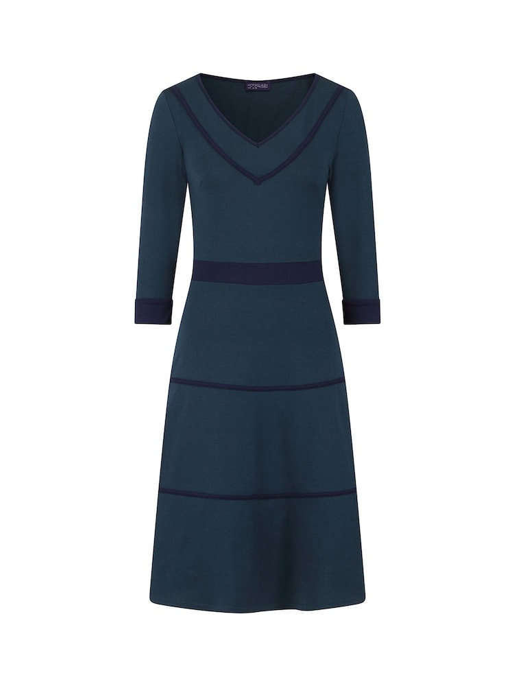 V-Neck Dress with Contrast Piping - Image 3 of 3 V-Neck Dress with Contrast Piping - Image 3 of 3