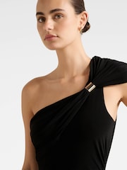 Forever New Black Robyn Hardware One Shoulder Top - Image 3 of 5