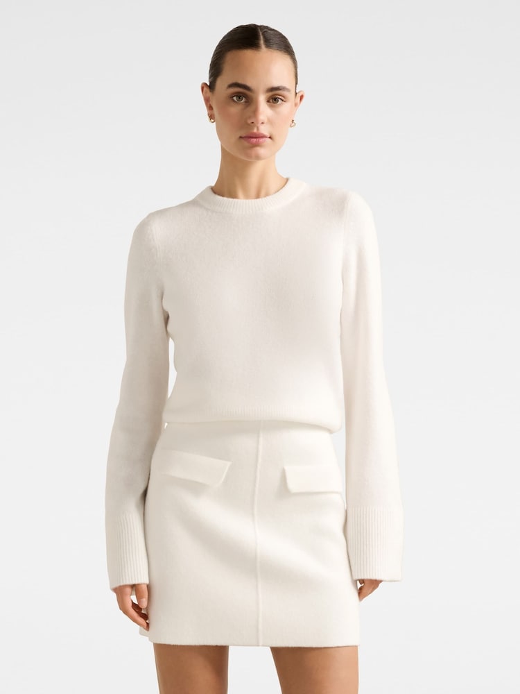 Forever New White Natalie Knitted Co-ord Jumper - Image 1 of 5