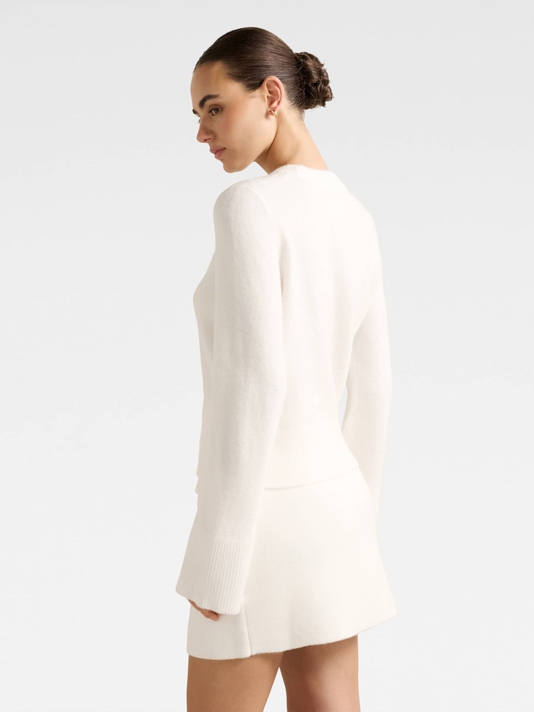 Forever New White Natalie Knitted Co-ord Jumper - Image 2 of 5
