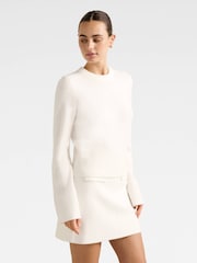 Forever New White Natalie Knitted Co-ord Jumper - Image 4 of 5