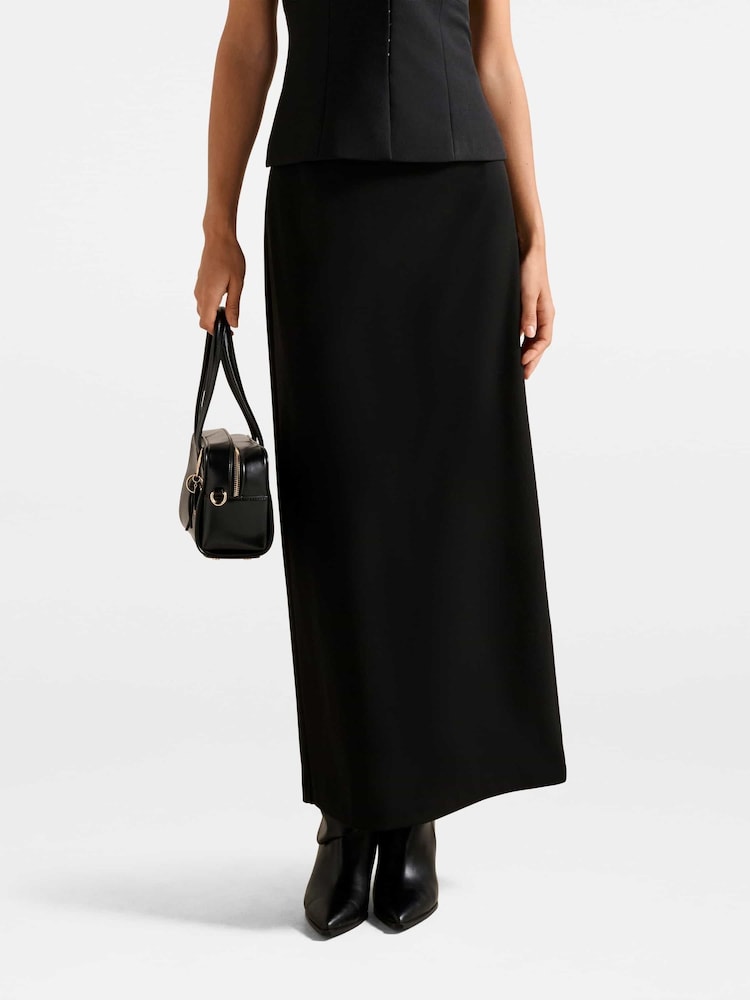 Forever New Black Drew Low Waist Column Skirt - Image 1 of 5 Forever New Black Drew Low Waist Column Skirt - Image 1 of 5