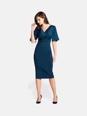 Hot Squash Blue Short Sleeve Cocktail Dress - Bild 1 von 4