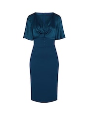 Hot Squash Blue Short Sleeve Cocktail Dress - Bild 4 von 4