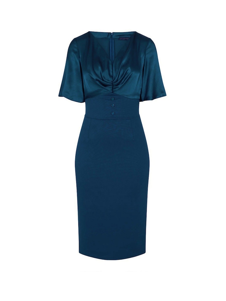 Hot Squash Blue Short Sleeve Cocktail Dress - Bild 4 von 4