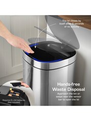 Swan Stainless steel 30L Square Sensor Bin - Image 3 of 9