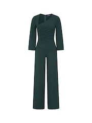 Hot Squash Green Ruched Jumpsuit with Sleeves - Image 7 of 7