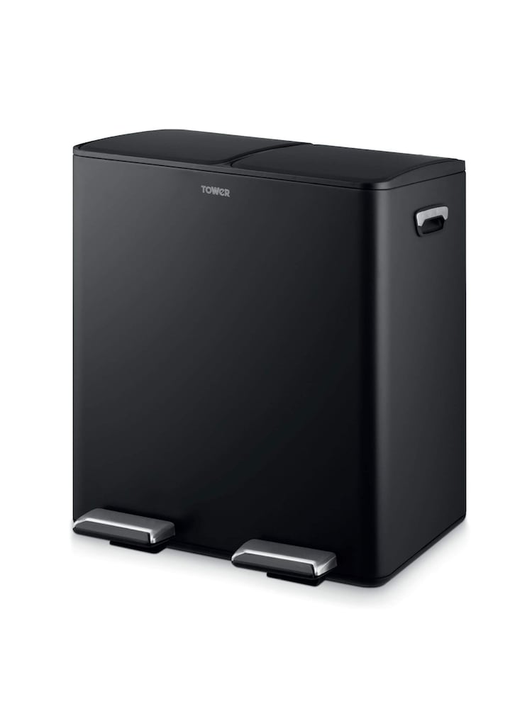 Tower Black 40L Pedal Bin 2 x 20L - Image 1 of 7 Tower Black 40L Pedal Bin 2 x 20L - Image 1 of 7