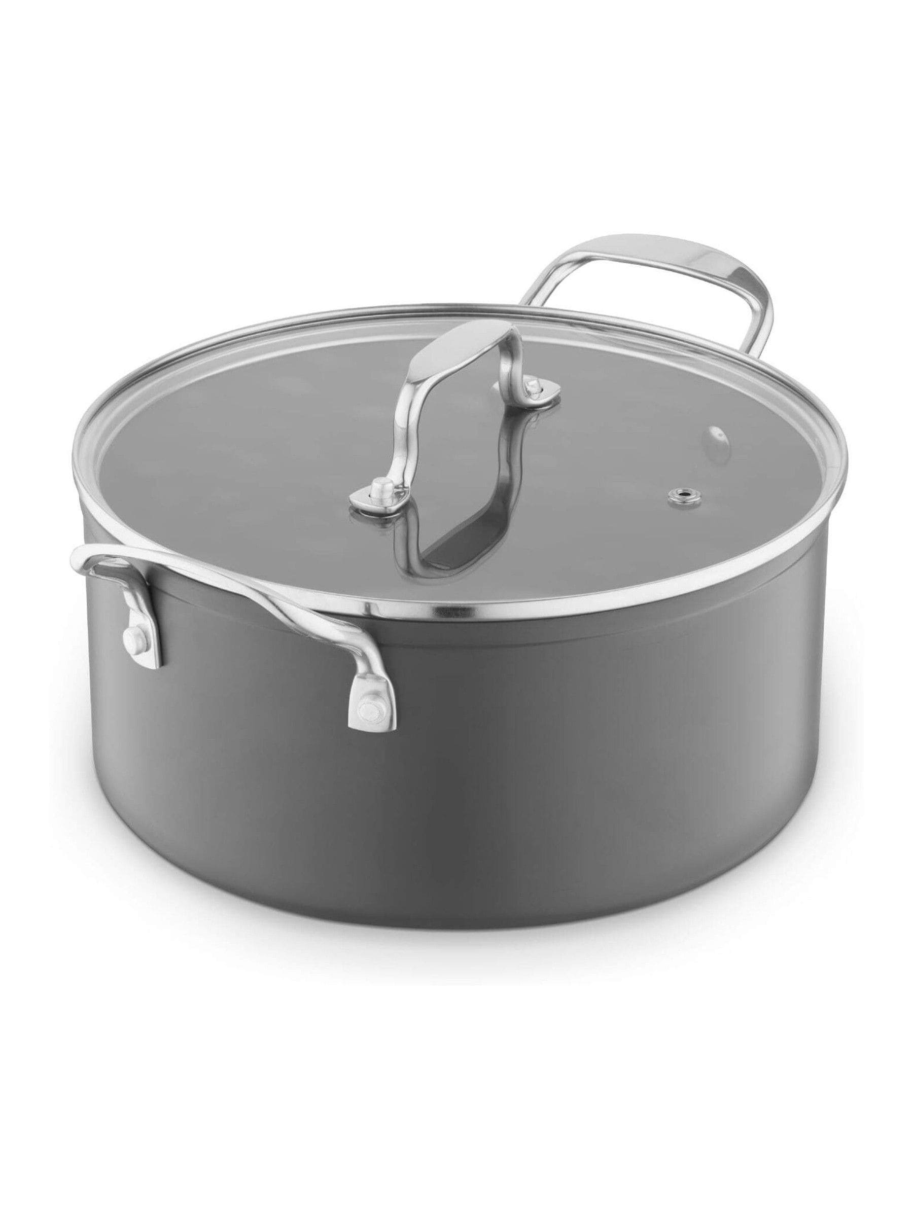 Sur La Table Hard Anodised 24cm Casserole, 10x Stronger Superior Ceramic Non-Stick Coating, Tempered Glass Lid, Induction Compatible, Grey, SLT800374 - Image 4