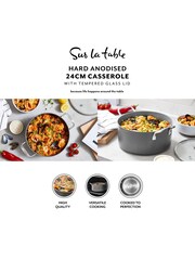 Sur La Table Grey Hard Anodised 24cm Casserole Pan - Image 2 of 9