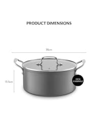 Sur La Table Grey Hard Anodised 24cm Casserole Pan - Image 6 of 9