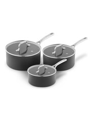 Sur La Table Grey Hard Anodised Saucepan 3 Piece Set - Image 1 of 9