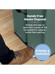 Tower Forest Green 60L 3 Compartments Pedal Bin - Image 4 of 8