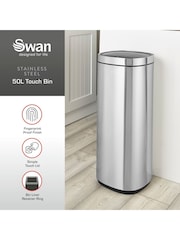 Swan Stainless Steel 50L Touch Bin - Image 2 of 9