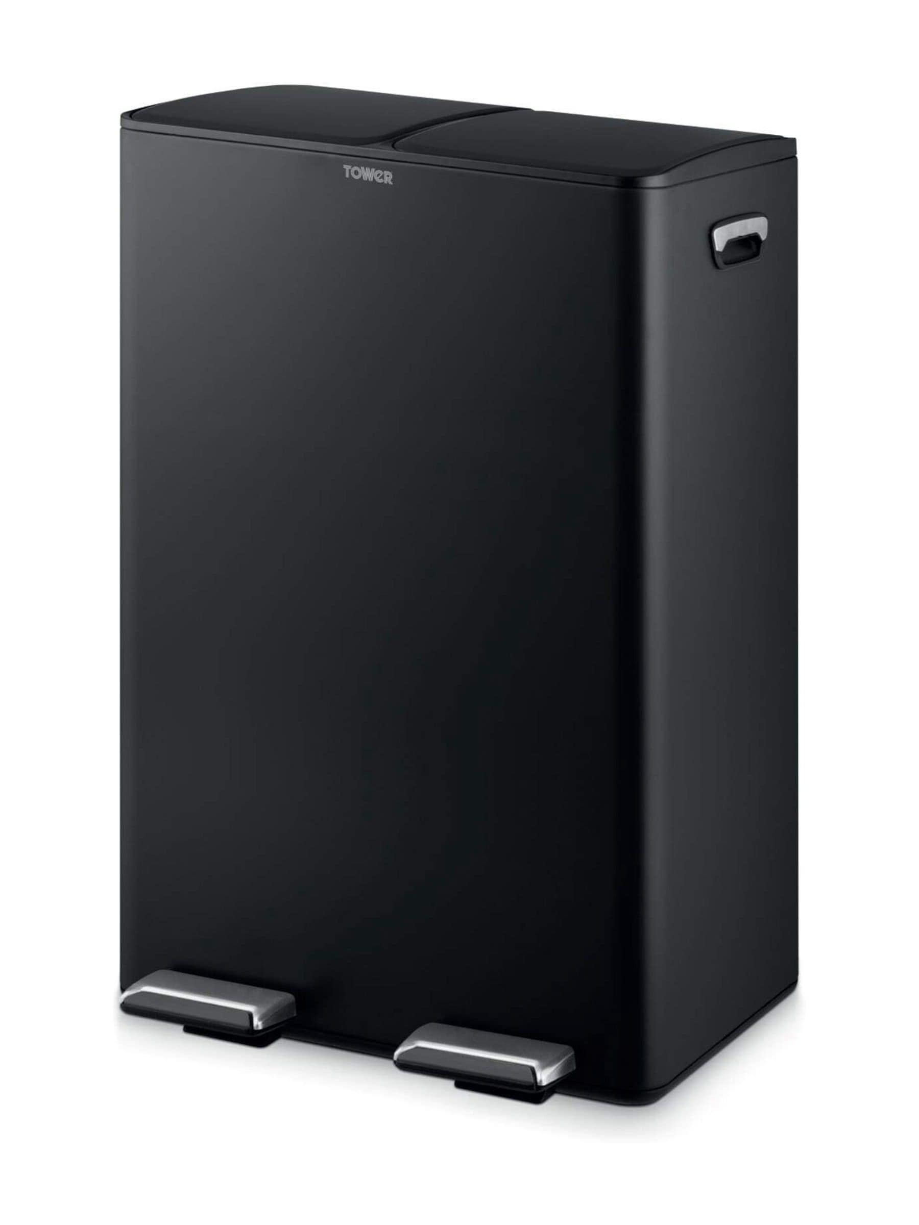 Tower Unisex Black Recycling Pedal Bin, 60L, T838023blk | : A - Image 12