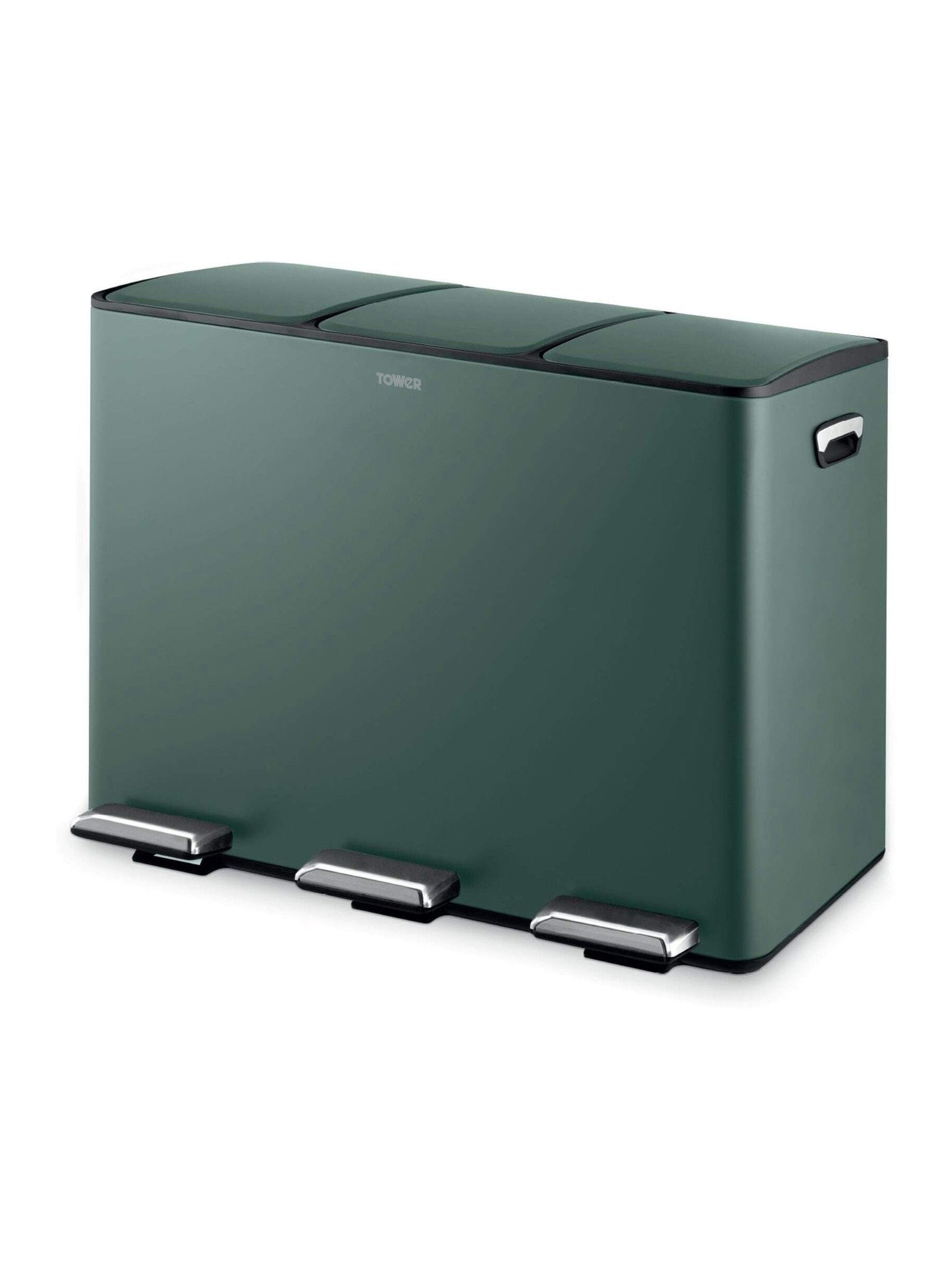 Tower 45L Recycling Pedal Bin in Bottle Green - Image 7
