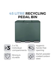 Tower Forest Green 45L Pedal Bin - Image 2 of 8