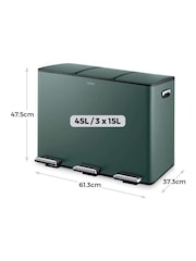 Tower Forest Green 45L Pedal Bin - Image 6 of 8