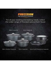 Tower Black 24cm Casserole Dish with Aluminium Lid - Image 10 of 12