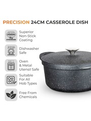 Tower Black 24cm Casserole Dish with Aluminium Lid - Image 2 of 12