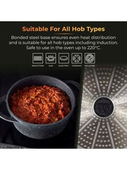 Tower Black 24cm Casserole Dish with Aluminium Lid - Image 4 of 12