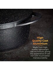 Tower Black 24cm Casserole Dish with Aluminium Lid - Image 6 of 12
