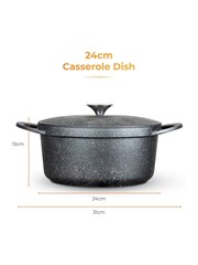 Tower Black 24cm Casserole Dish with Aluminium Lid - Image 9 of 12