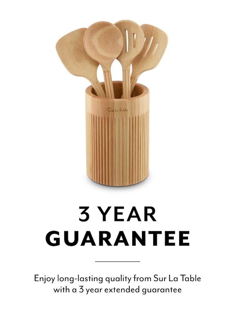 Sur La Table Natural Wood Set of 4 Wooden Utensils with Holder - Image 6 of 6 Sur La Table Natural Wood Set of 4 Wooden Utensils with Holder - Image 6 of 6